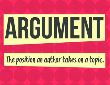 Argument Essay Vocabulary By Language Arts Lover TPT