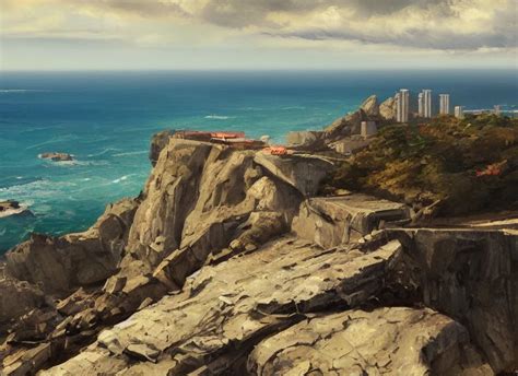 Villane Brutalist Base Of James Bond Coastal Perched On A Cliff