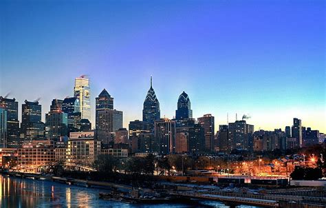 Usa United States Skyline Morning Philadelphia Philly Hd Wallpaper