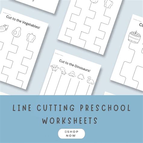 Preschool Cutting Practice Printable Bundle Develop Fine Motor Skills