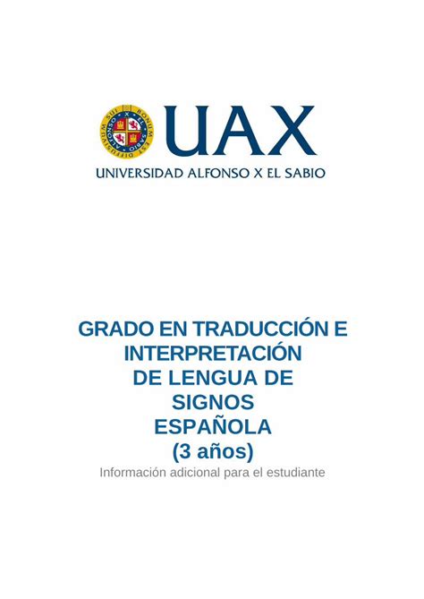 PDF GRADO EN TRADUCCIÓN E INTERPRETACIÓN DE LENGUA DE lengua de