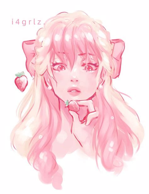 Pink Girls Art Pink Art Cute Art Styles Cartoon Art Styles Pink Drawing Character Art