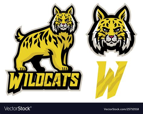 Wildcats Sport Mascot Set Royalty Free Vector Image