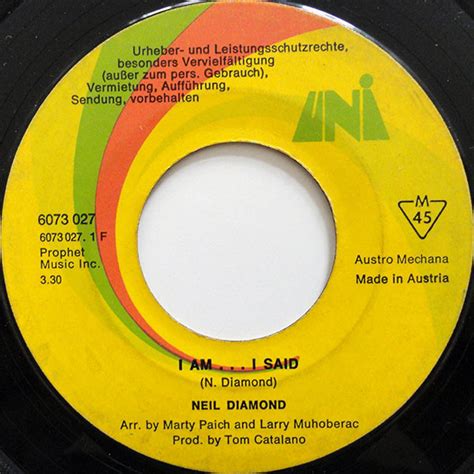 Neil Diamond – I Am ... I Said (1971, Vinyl) - Discogs