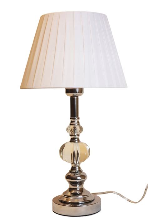 Lampka Nocna Glamour Srebrna Kryszta Wys Cm