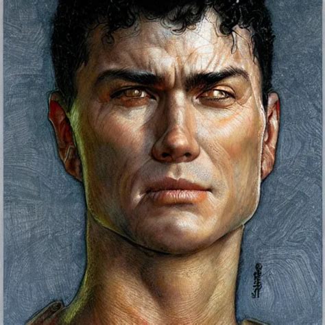 Guts From Berserk Closeup Portrait Art By Norman Stable Diffusion