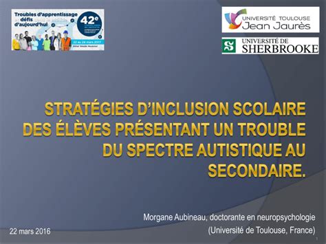 Stratégies d inclusion scolaire des élèves TSA Morgane Aubineau