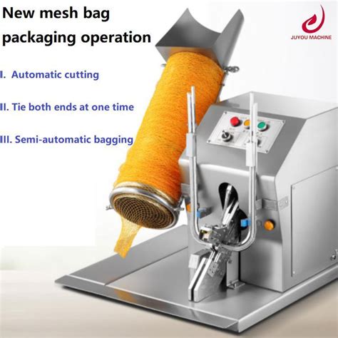 Semi Automatic Fruit And Vegetables Mesh Bag Packing Clipping Machine