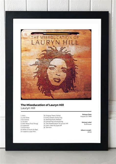 Lauryn Hill The Miseducation Of Lauryn Hill Cover Poster Print Etsy