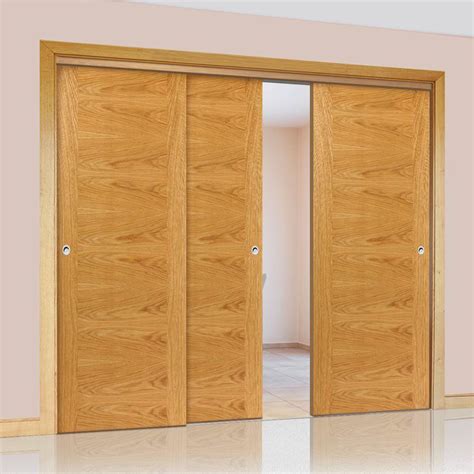 Thruslide Brisa Ostria Flush Oak Sliding Doors And Frame Kit