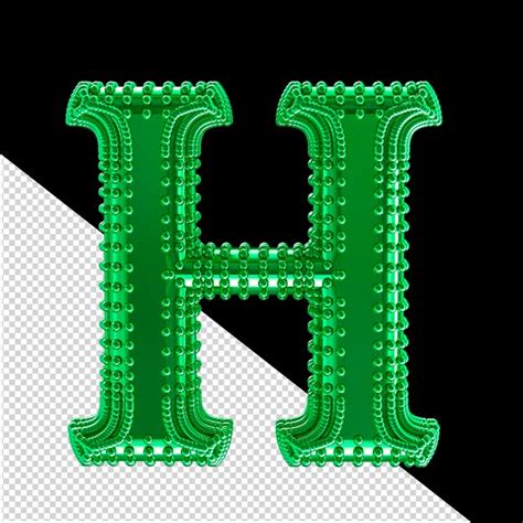 Premium Psd Small Spheres On The Green Symbol Letter H