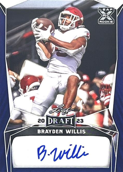 2023 Leaf Draft Autographs Blue BA BW1 Brayden Willis AU RC For