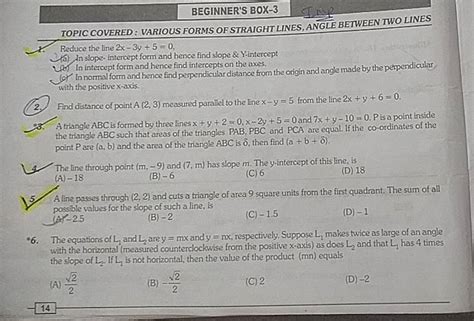 In Normal Form And Hence Find Perpendicular Distance From The Origin And