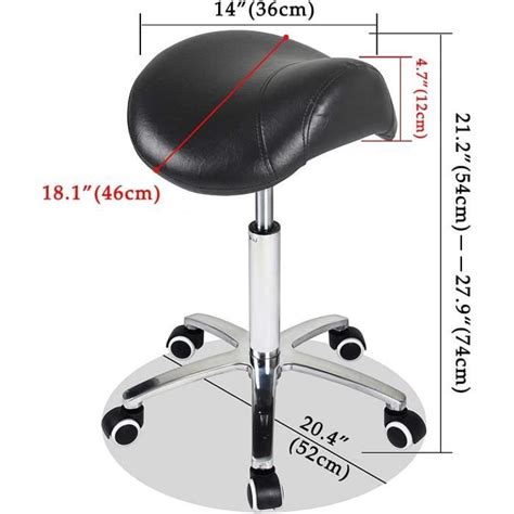 Tabouret Selle de Cheval Ergonomique à roulettes pour Cabinet médical