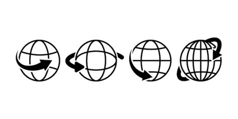 Premium Vector Set Of Globe With Arrows Vector Icons Around Earth Or