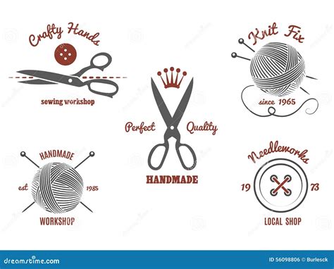 Handmade Logos Stock Vector Illustration Of Fabric Badge 56098806