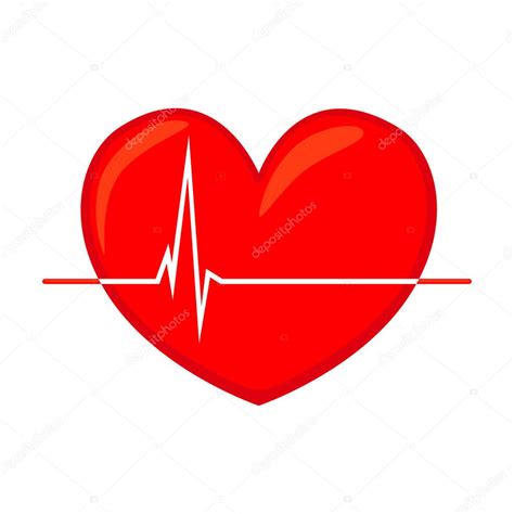 Healthy Heart Cartoon Colorful Cartoon Healthy Heart Cardiogram