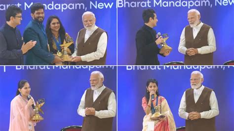 Pm Modi Presents Maiden National Creators Award At Bharat Mandapam