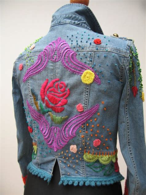 Reserved Upcycled Jacket Wearable Art Hand Embroidered Etsy Uk