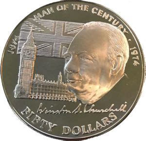 コイン 50 Dollars 100th Anniversary of the Birth of Winston Churchill