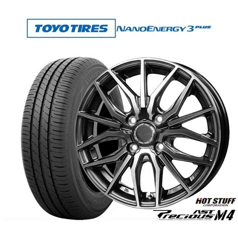 HOT STUFF サマータイヤ ホイール4本セット ホットスタッフ プレシャス アスト M4 トーヨータイヤ NANOENERGY ナノエナジー 3プラス 195 45R16 カーポート