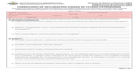 Formulario De DeclaraciÓn Jurada De Estado Patrimonial V2 Pdf