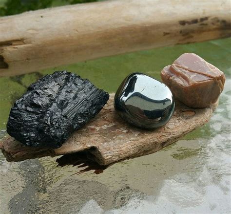 Grounding Crystal Intention Set Black Tourmaline Hematite Etsy Grounding Crystals Crystals