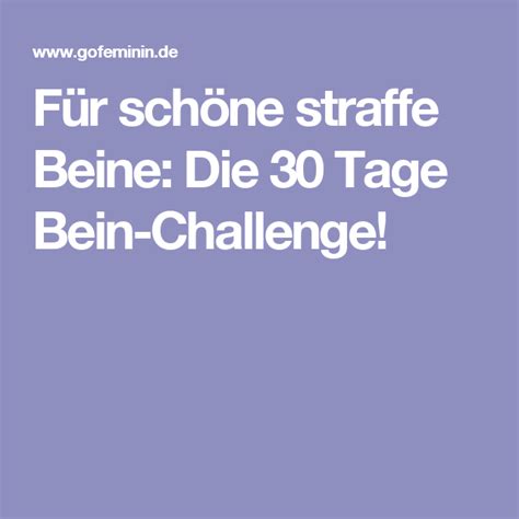 Tage Bein Challenge In Einem Monat Zu Straffen Beinen Bein