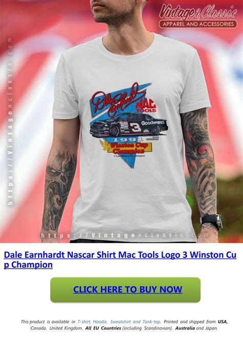 Dale Earnhardt Nascar Shirt Mac Tools Logo 3 Winston Cup Champion By