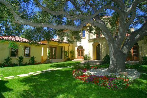 La Cañada Custom Spanish Villa Contemporary House Exterior Orange