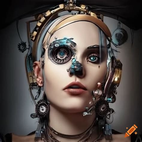 Woman With A Steampunk Robotic Body On Craiyon