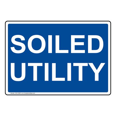 Blue Soiled Utility Sign Or Label Made In Usa