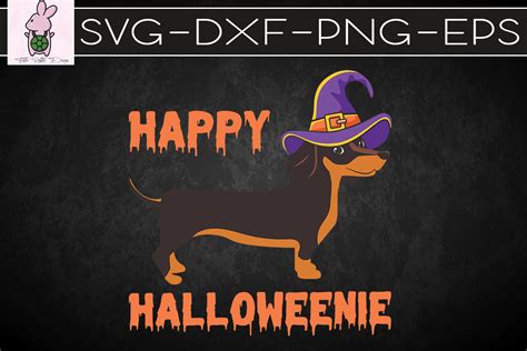 Happy Halloweenie Dachshund Dog Graphic by Turtle Rabbit · Creative Fabrica