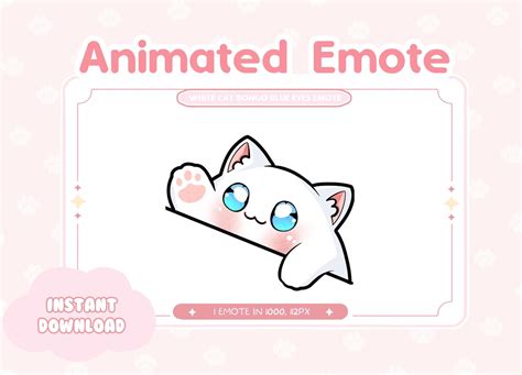 White Bongo Cat Blue Eyes Emote For Twitchdiscord Bongo Cat Etsy