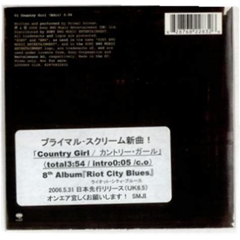 Primal Scream Country Girl Japanese Stickered Sleeve Uk Promo Cd