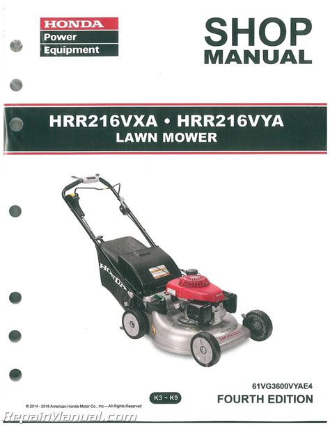 Honda Hrr216vxa Hrr216vya Service Manual