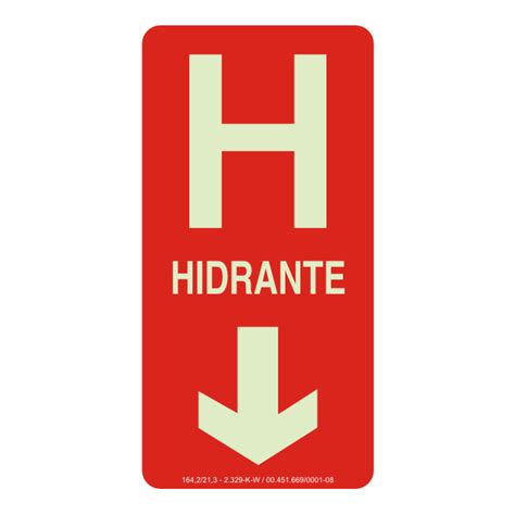 Placa Indicativa De Hidrante H Fotoluminescente E Placasonline