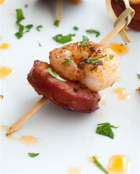 Chorizo and Prawns Skewers with a Creamy Lemon Dip | Prawn skewers, Clean eating snacks ...