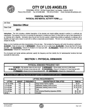 Fillable Online Per Lacity Physical And Mental Activity Form