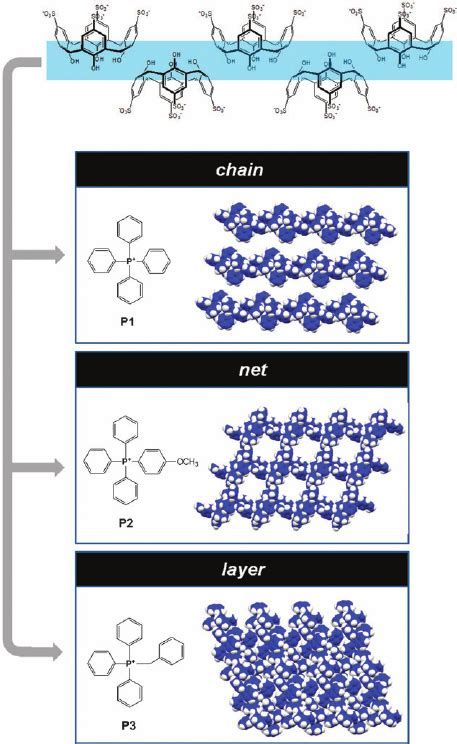 Examples of phosphonium cation arrangements which are embedded in ...