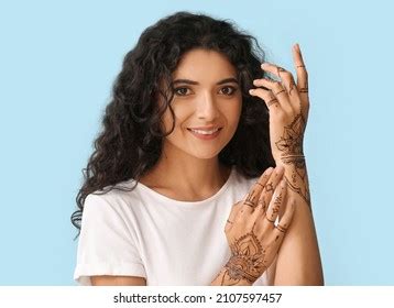 Beautiful Indian Woman Henna Tattoo On Stock Photo 2079559816