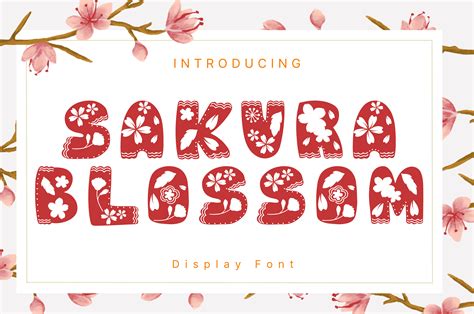 Sakura Blossom Font By AchiArt Creative Fabrica