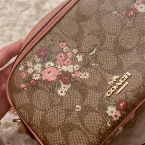 Pretty In Pink And Brown Coach Purse 👜 With Flower Depop