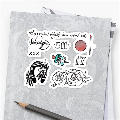 "halsey tattoos" Stickers by disconnectd | Redbubble