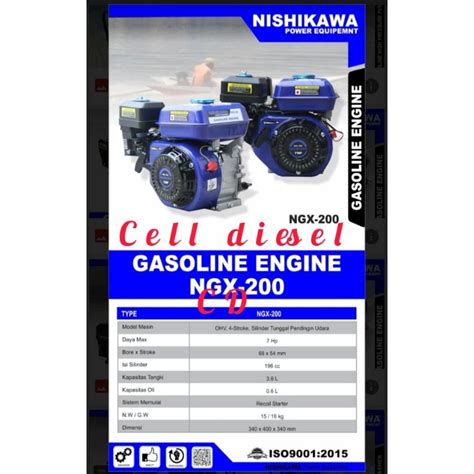 Jual Mesin Penggerak Bensin Hp Nishikawa Mgx Gasoline Engine