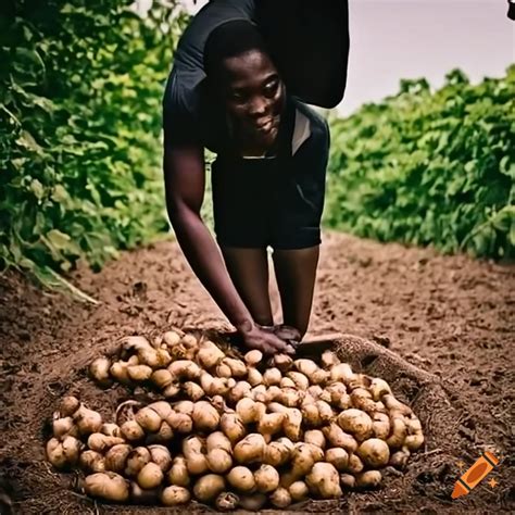 Black Person Picking Up Potatoes At A Farm On Craiyon