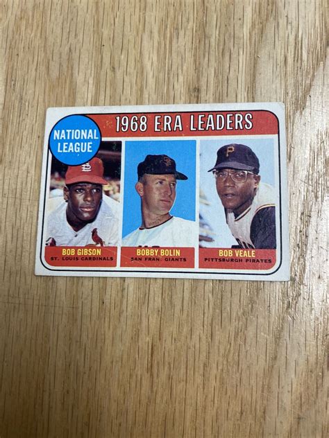 Topps Baseball Nl Era Leaders Bob Gibson Bobby Bolin Bob Veale