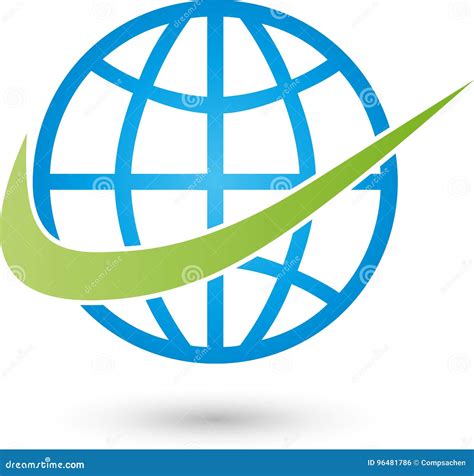 Earth Globe And Arrow Transportation And Business Logo Stock Vector