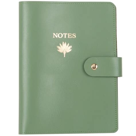 Carnet de notes en cuir vert et doré Maisons du Monde