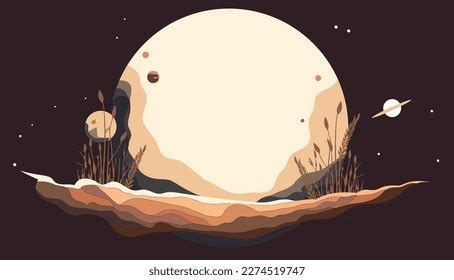 Astronaut Explores Space Being Desert Planet Stock Vector Royalty Free